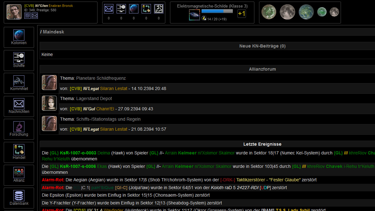 Screenshot Maindesk Star Trek Stuniverse